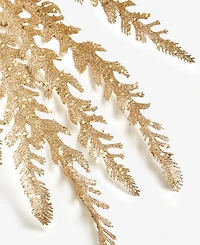 Holiday Lane Enchanted Forest Gold-Tone Leaves Pick Ornament, Macy's Exclusive