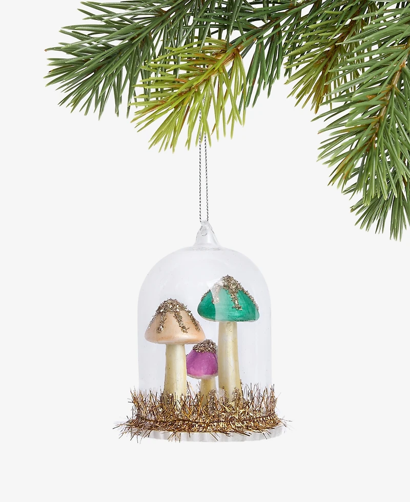 Holiday Lane Enchanted Forest Glass Colorful Mushrooms Ornament, Macy's Exclusive