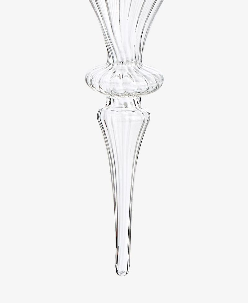 Holiday Lane Iced Delight Glass Frosted Finial Ornament, Macy's Exclusive