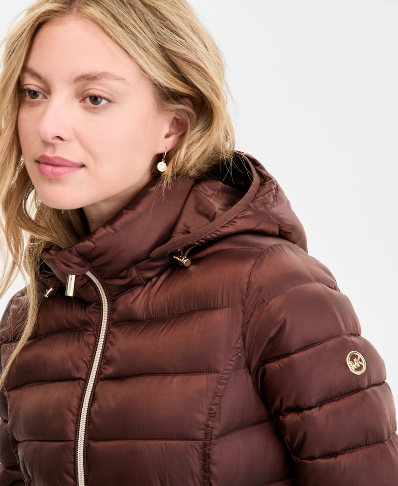 Michael Kors Women's Hooded Shine Packable Puffer Coat, Exclusively at Macy's