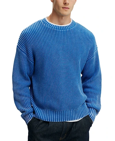 Cotton On Men's Washed Box Fit Crew Knit Sweater