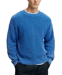 Cotton On Men's Washed Box Fit Crew Knit Sweater