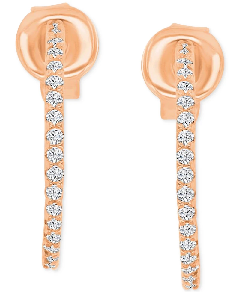 Cubic Zirconia Small Hoop Earrings (1/2 ct. t.w.) in 14k Gold-Plated Sterling Silver, 0.62"