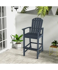 Counter Height Outdoor Hdpe Bar Stool with Armrests and Footrest