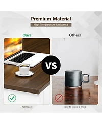 Modern Coffee Table with Front Back Drawers and Compartments for Living Room