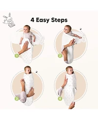 3pk Organic Swaddle Sleep Sacks with Knot Hats, Newborn 0-3 Months