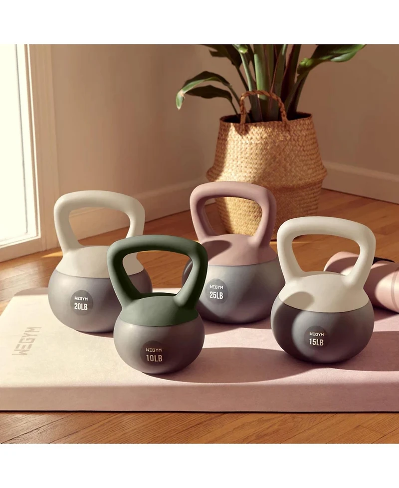 Soft Kettlebell 4pc Set - 10, 15, 20, 25 lbs