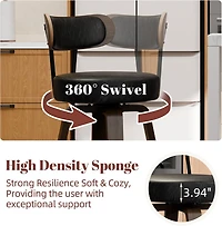 Dyhome 24 inches Bar Stools Set of 3, Modern Counter Height with Wood Back, Boucle Fabric Upholstered Barstools for Home, Cafe