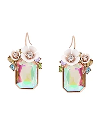 Betsey Johnson Faux Stone Flower Cluster Stone Drop Earrings