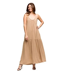 24seven Comfort Apparel Women's Lightweight Spaghetti Strap Pocket Maxi Dress