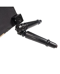 47" Cream And Black Leg Abstract Stripe and Dot Upholstery Bench