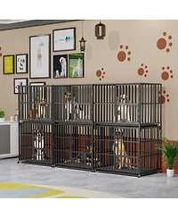 Bingopaw Stackable Heavy-Duty Dog Cage With Casters and Tray
