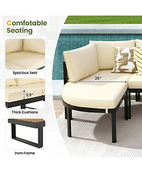 Mondawe Modern Outdoor Sectional Sofa Set Conversation with Cushions for Patio