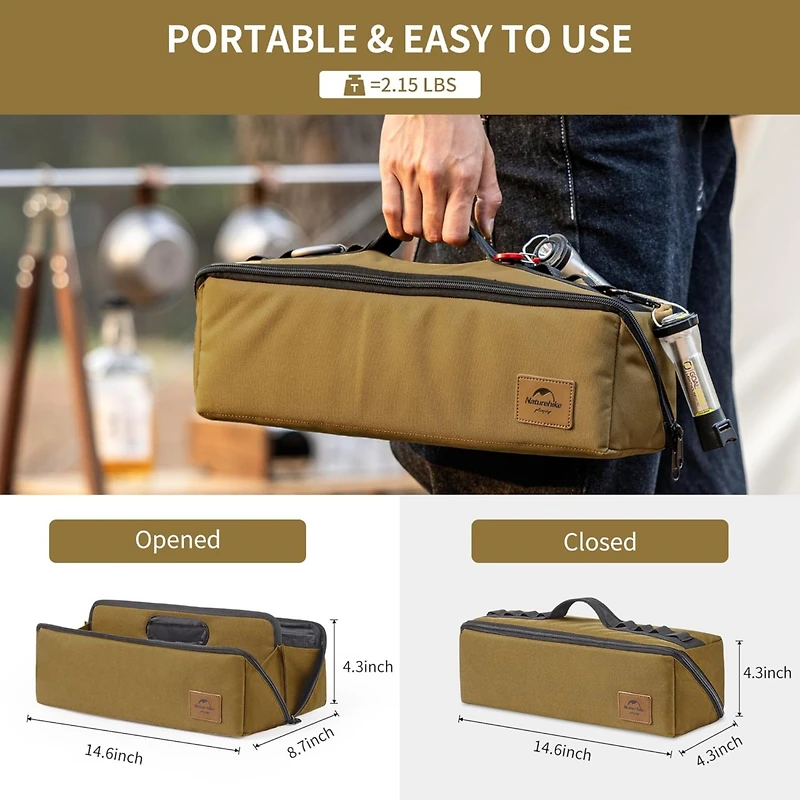 Naturehike Folding Tool Bag, Multifunctional Tool Storage Bag, Zippered Duffel Bag, Water Repellent Tool Origanizer