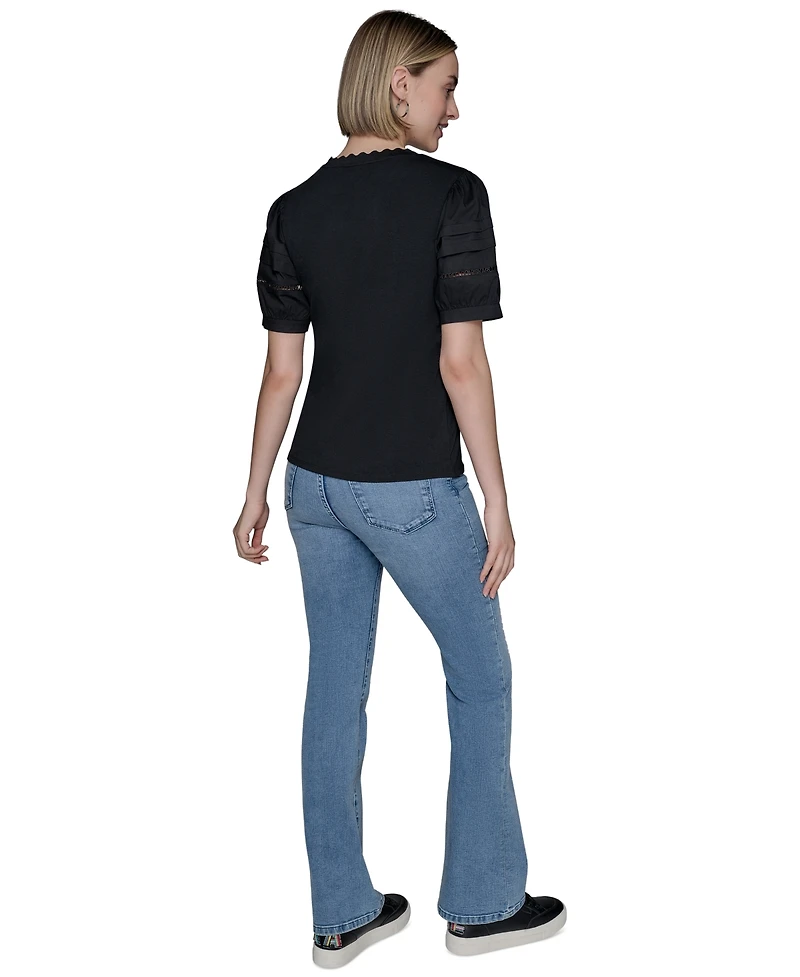 Karl Lagerfeld Paris Women's Logo-Trim Top