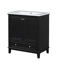Streamdale 30" Black Bathroom Vanity Combo Sink, Cabinet, Doors, Drawer