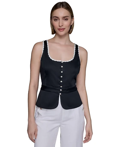 Karl Lagerfeld Paris Women's Sleeveless Blouse
