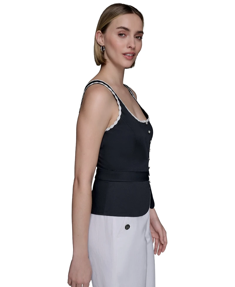 Karl Lagerfeld Paris Women's Sleeveless Blouse