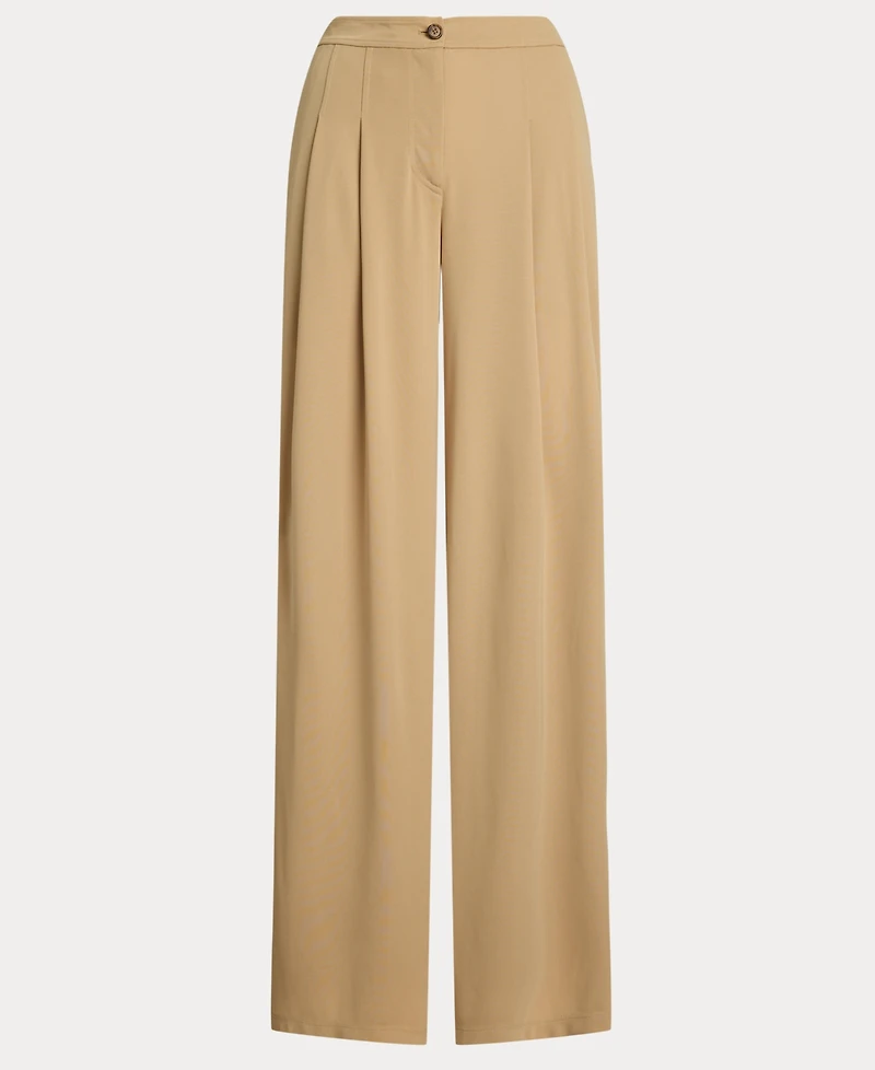 Lauren Ralph Women's Pleated Stretch Jersey Wide-Leg Pants