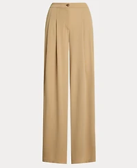 Lauren Ralph Women's Pleated Stretch Jersey Wide-Leg Pants