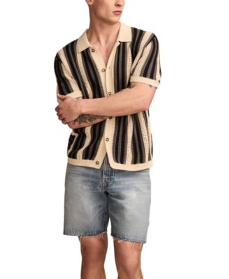 Lucky Brand Short Sleeve Cardigan Loose Fit Shorts