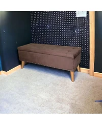Cozy Suede Storage Bench for Entryway or Living Room Organization