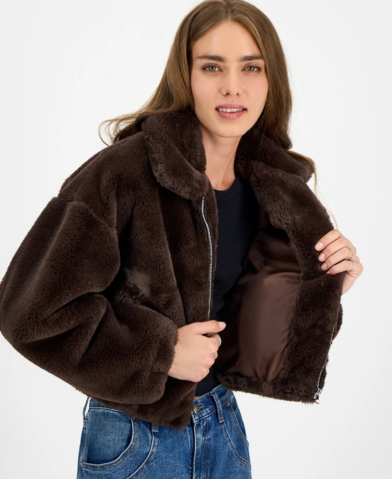 Jou Juniors' Faux-Fur Bomber Jacket