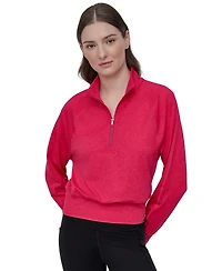 Dkny Sport Women's Space-Dyed Half-Zip Raglan-Sleeve Top