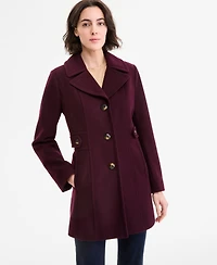 Anne Klein Women's Single-Breasted Notched-Collar Peacoat