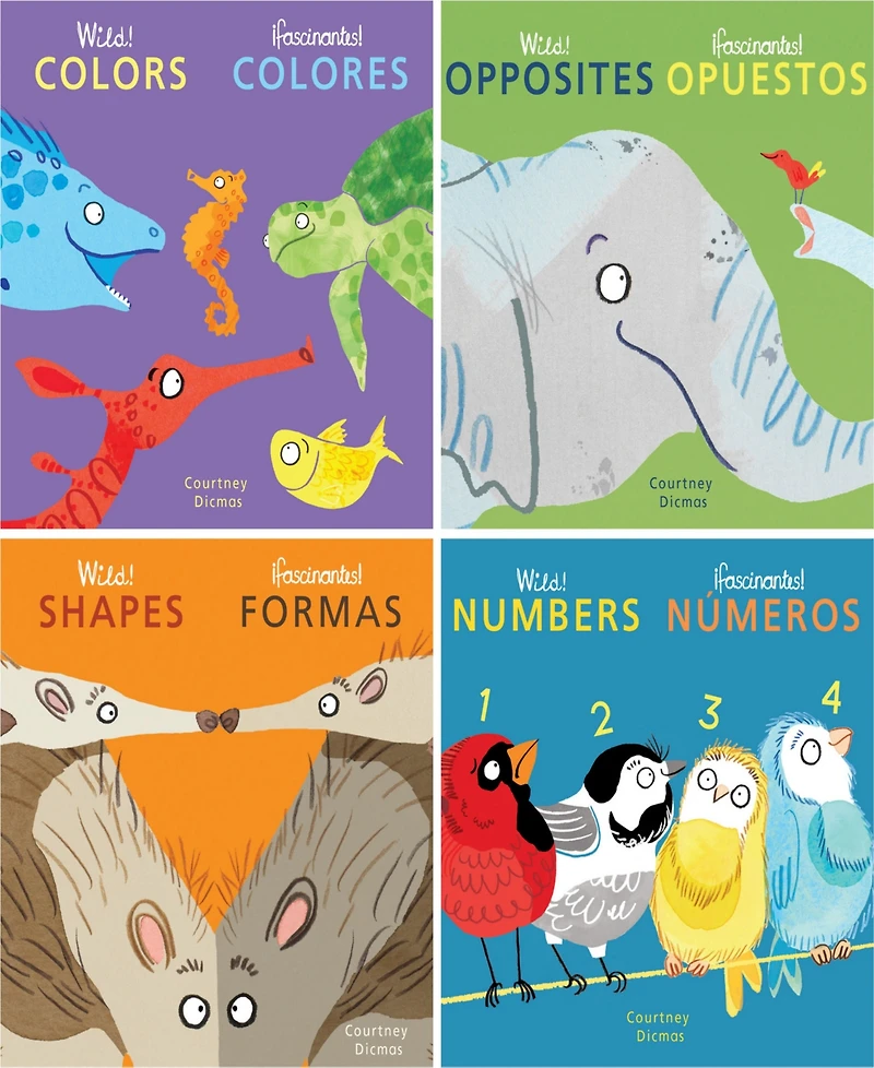 Child's Play Books Wild Concepts Bilingual Board Books, Set of 4