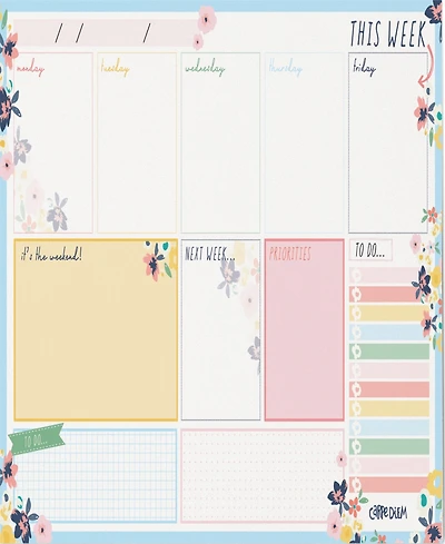 Pukka Pads Weekly Ditzy Floral Planner Pad, Pack 6