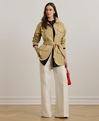 Lauren Ralph Women's Linen-Blend Twill Wide-Leg Pants
