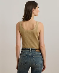 Lauren Ralph Women's Rib-Knit Linen-Blend Sweater Tank Top