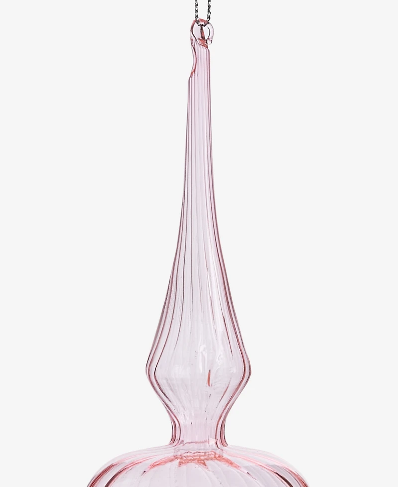 Holiday Lane Pastel Shine Pink Glass Finial Drop Ornament, Macy's Exclusive