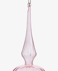 Holiday Lane Pastel Shine Pink Glass Finial Drop Ornament, Macy's Exclusive