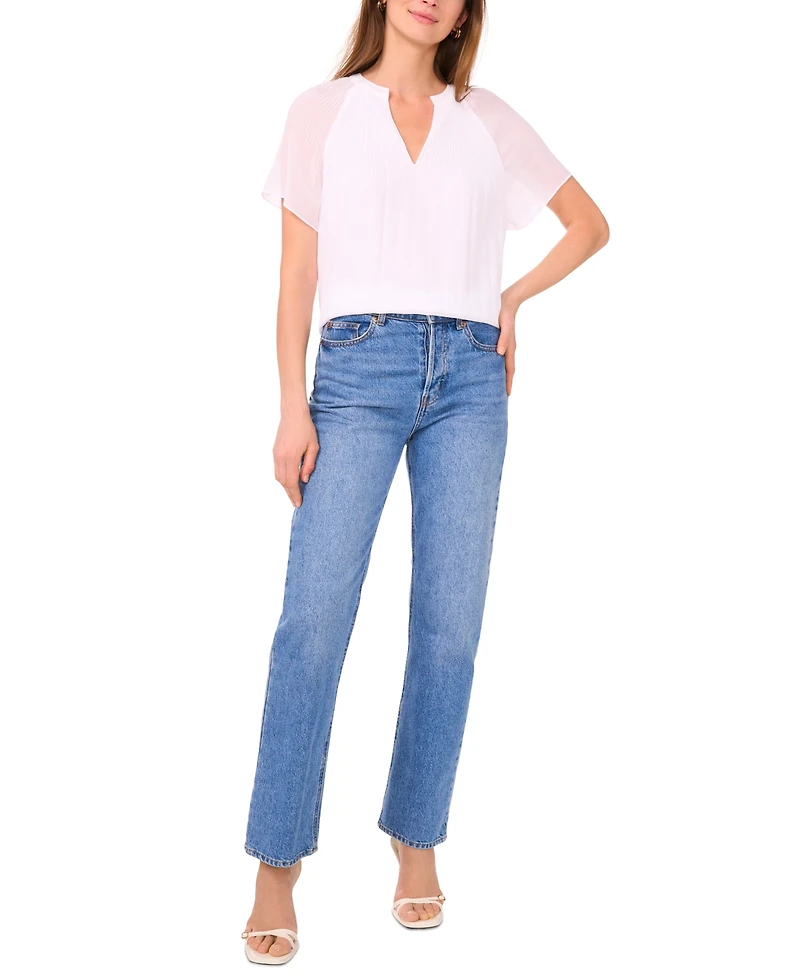 Sam & Jess Women's V-Neck Short-Flutter-Sleeve Top