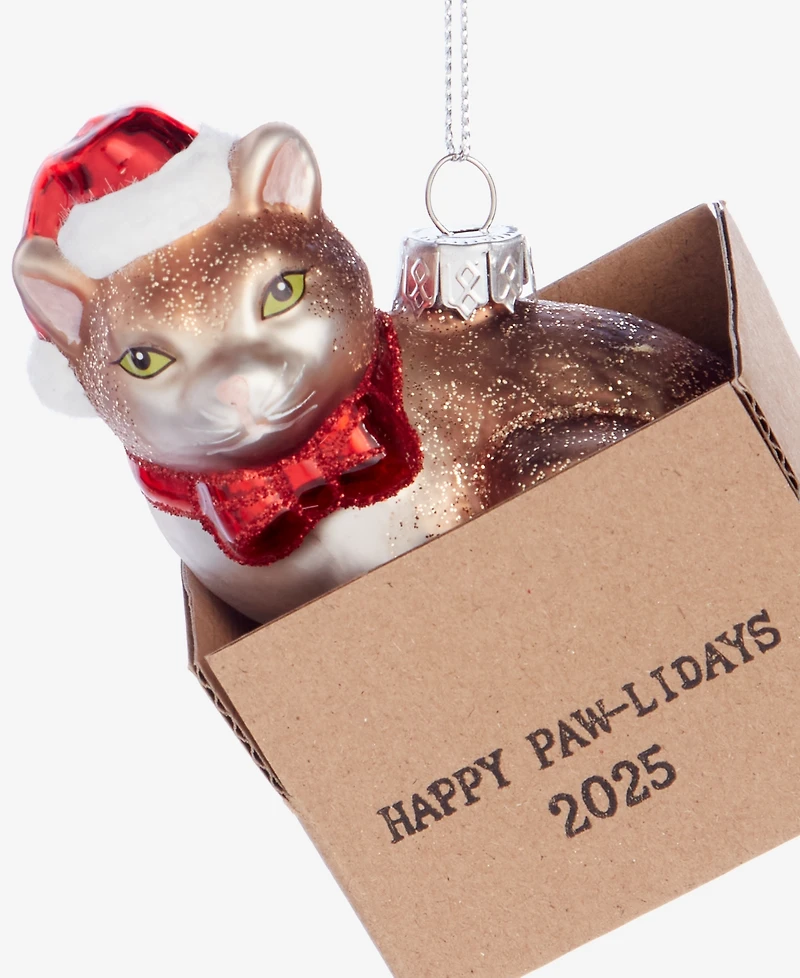 Holiday Lane Pets Cat in Box Ornament, Macy's Exclusive