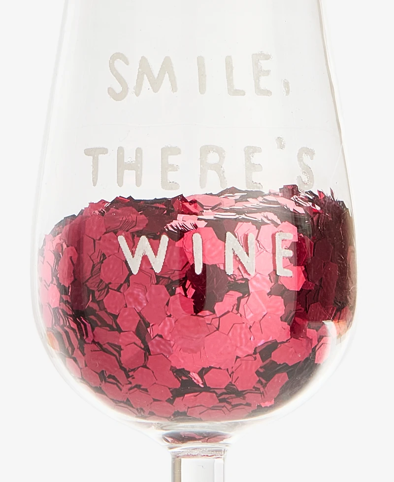 Holiday Lane Burgundy Sequin Wine Glass Ornament, Macy's Exclusive