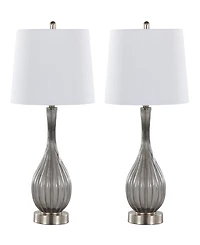 Lumisource 27" Glass Jenny Contemporary Table Lamp, Set of 2