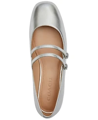 Coach Women's Winley Double Buckle Mary Jane Ballet Flats