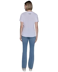 Karl Lagerfeld Paris Women's Embroidered Graphic T-Shirt