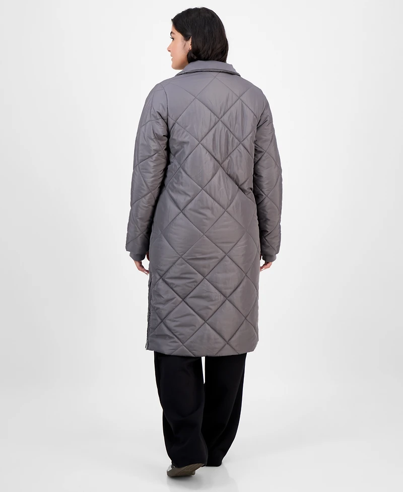 CoffeeShop Juniors' Shawl-Collar Quilted Coat