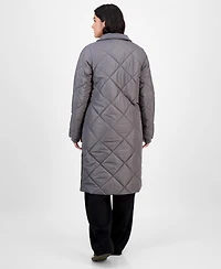 CoffeeShop Juniors' Shawl-Collar Quilted Coat