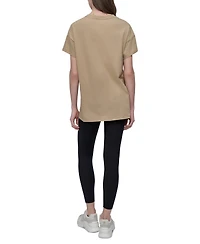 Dkny Sports Women's Rhinestone-Logo Drop-Shoulder T-Shirt