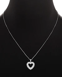 Giani Bernini Cubic Zirconia Cluster Heart Pendant Necklace in Sterling Silver, 18" + 2" extender, Exclusively at Macy's