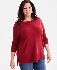 Style & Co Plus Size Knit Seam-Front Tunic Top, Macy's Exclusive