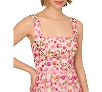 Adrianna Papell Women's Floral-Embroidered Square-Neck Dress