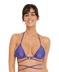 Lscn by Lascana Women's Shimmer Strappy Triangle Bikini Swimsuit Top Bra Sizing