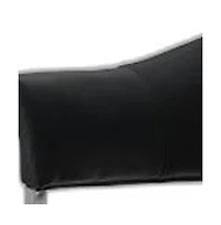 Upholstered Faux Leather Open Back Dining Arm Chair