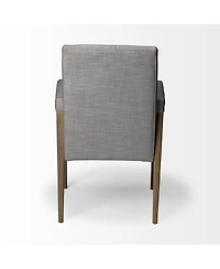 Upholstered Fabric King Louis Back Dining Arm Chair